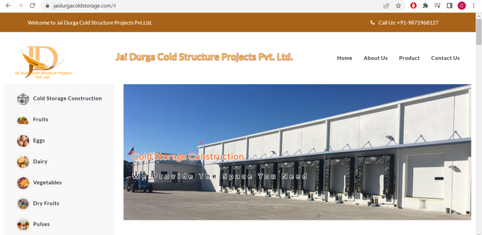 Jaidurga website mockup